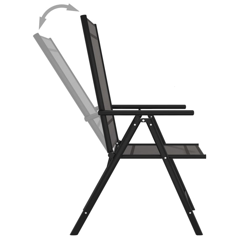 Folding Garden Chairs 6 pcs Textilene Black Payday Deals