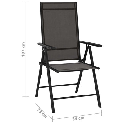 Folding Garden Chairs 6 pcs Textilene Black Payday Deals