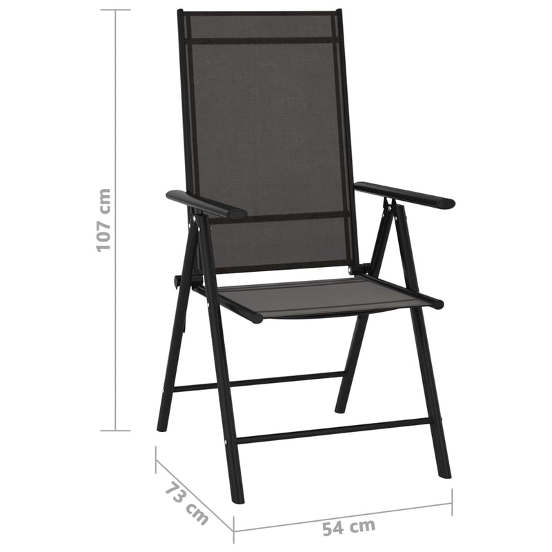 Folding Garden Chairs 6 pcs Textilene Black Payday Deals