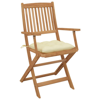 Folding Garden Chairs 6 pcs with Cushions Solid Acacia Wood Payday Deals