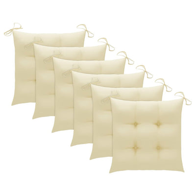 Folding Garden Chairs 6 pcs with Cushions Solid Acacia Wood Payday Deals
