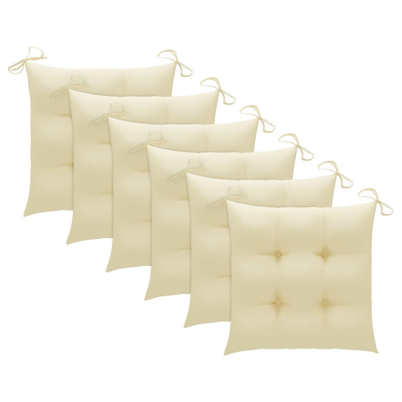 Folding Garden Chairs 6 pcs with Cushions Solid Acacia Wood Payday Deals