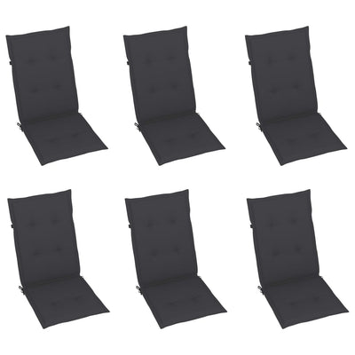 Folding Garden Chairs 6 pcs with Cushions Solid Acacia Wood Payday Deals