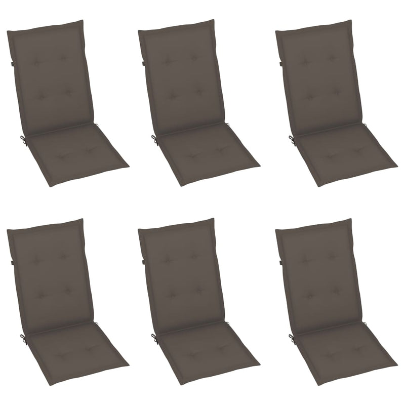 Folding Garden Chairs 6 pcs with Cushions Solid Acacia Wood Payday Deals