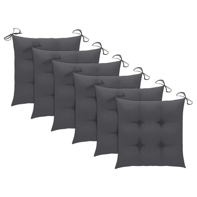 Folding Garden Chairs 6 pcs with Cushions Solid Acacia Wood Payday Deals