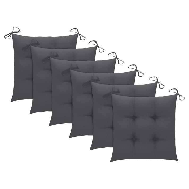 Folding Garden Chairs 6 pcs with Cushions Solid Acacia Wood Payday Deals