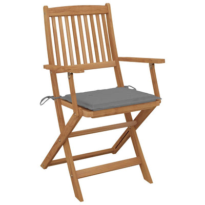 Folding Garden Chairs 6 pcs with Cushions Solid Acacia Wood Payday Deals