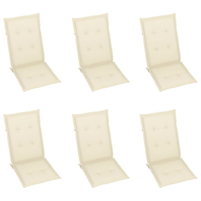 Folding Garden Chairs 6 pcs with Cushions Solid Acacia Wood Payday Deals