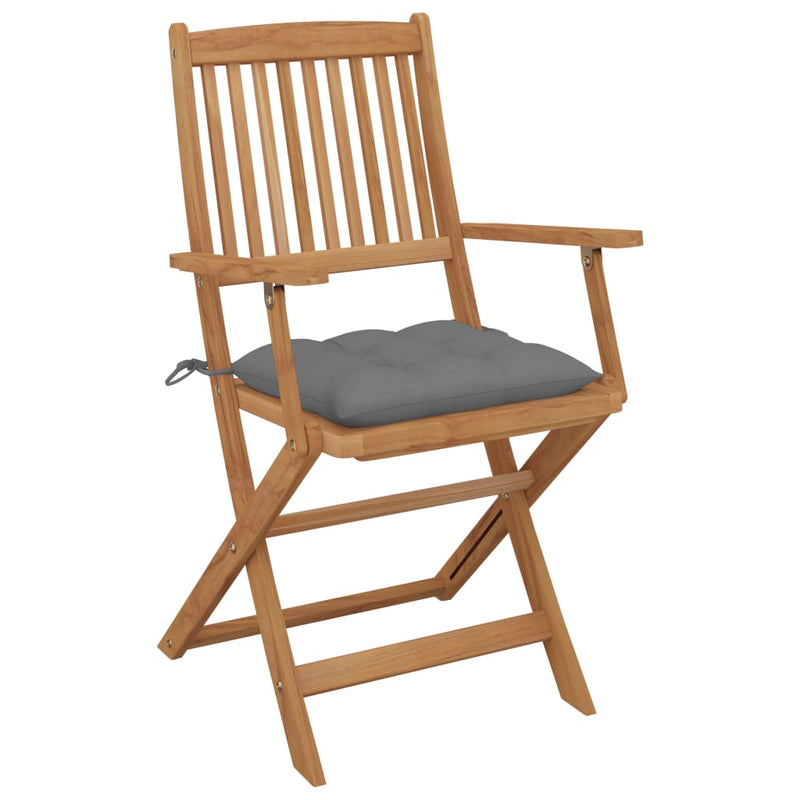 Folding Garden Chairs 6 pcs with Cushions Solid Acacia Wood Payday Deals