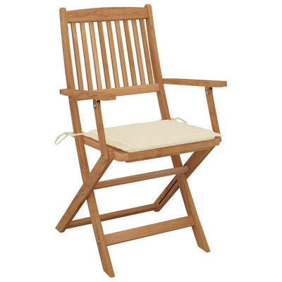 Folding Garden Chairs 6 pcs with Cushions Solid Wood Acacia Payday Deals