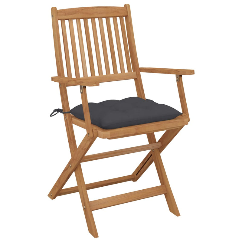 Folding Garden Chairs 6 pcs with Cushions Solid Wood Acacia Payday Deals