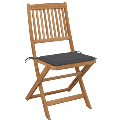 Folding Garden Chairs 8 pcs with Cushions Solid Acacia Wood Payday Deals