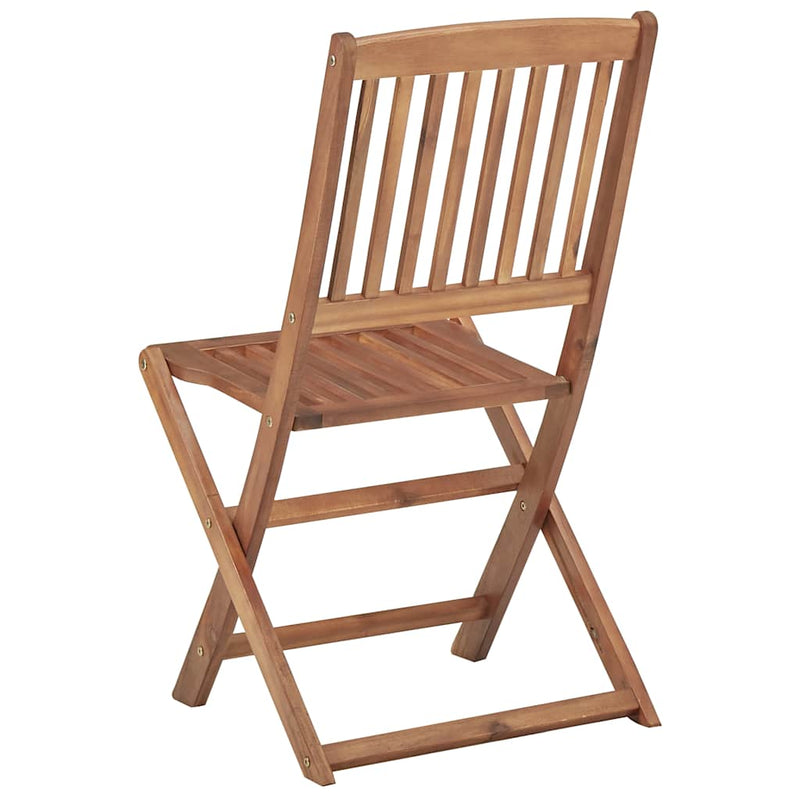 Folding Garden Chairs 8 pcs with Cushions Solid Acacia Wood Payday Deals
