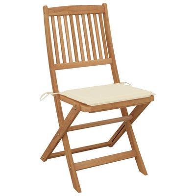 Folding Garden Chairs 8 pcs with Cushions Solid Acacia Wood Payday Deals