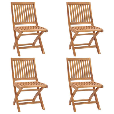 Folding Garden Chairs with Cushions 4 pcs Solid Teak Wood Payday Deals