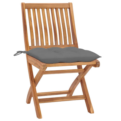 Folding Garden Chairs with Cushions 6 pcs Solid Teak Wood Payday Deals