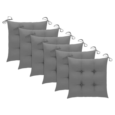 Folding Garden Chairs with Cushions 6 pcs Solid Teak Wood Payday Deals