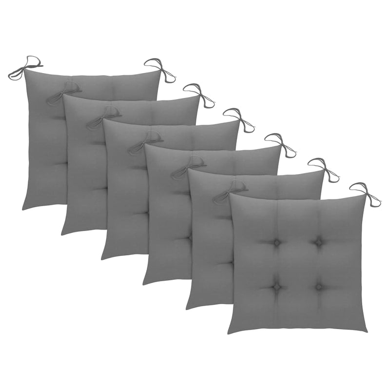 Folding Garden Chairs with Cushions 6 pcs Solid Teak Wood Payday Deals
