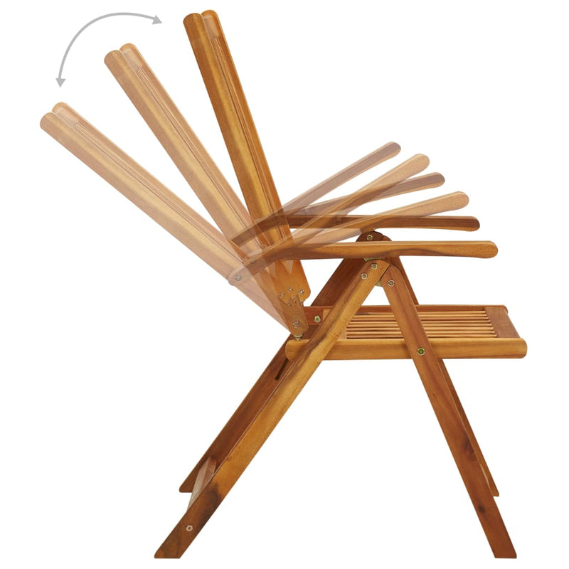 Folding Garden Chairs with Cushions 8 pcs Solid Wood Acacia Payday Deals
