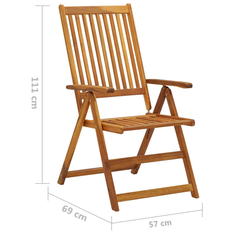 Folding Garden Chairs with Cushions 8 pcs Solid Wood Acacia Payday Deals