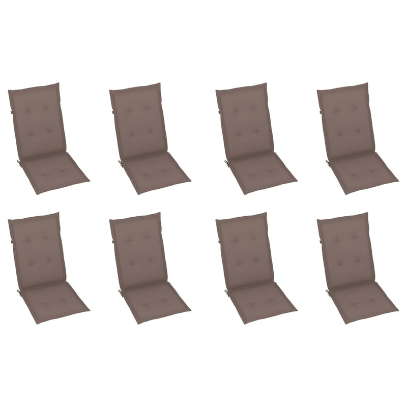 Folding Garden Chairs with Cushions 8 pcs Solid Wood Acacia Payday Deals