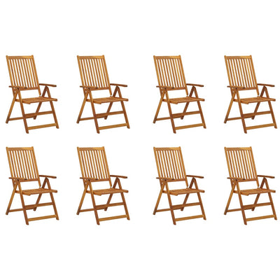 Folding Garden Chairs with Cushions 8 pcs Solid Wood Acacia Payday Deals
