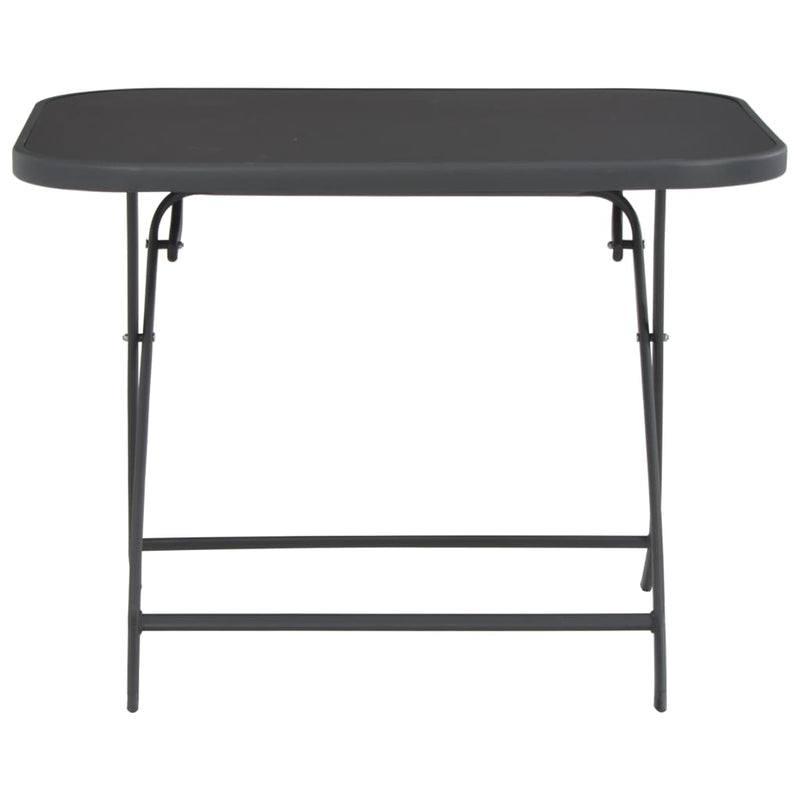 Folding Garden Table Grey 100x75x72 cm Glass and Steel Payday Deals