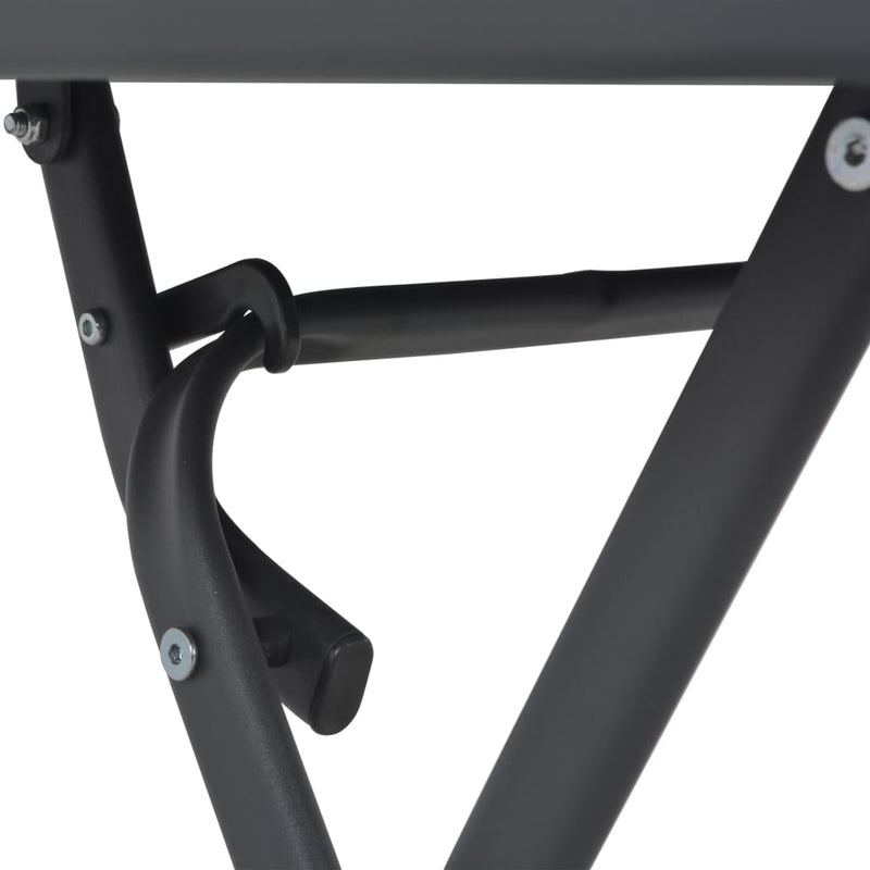 Folding Garden Table Grey 100x75x72 cm Glass and Steel Payday Deals