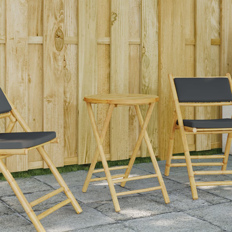 Folding Garden Table Ø55x75 cm Bamboo Payday Deals