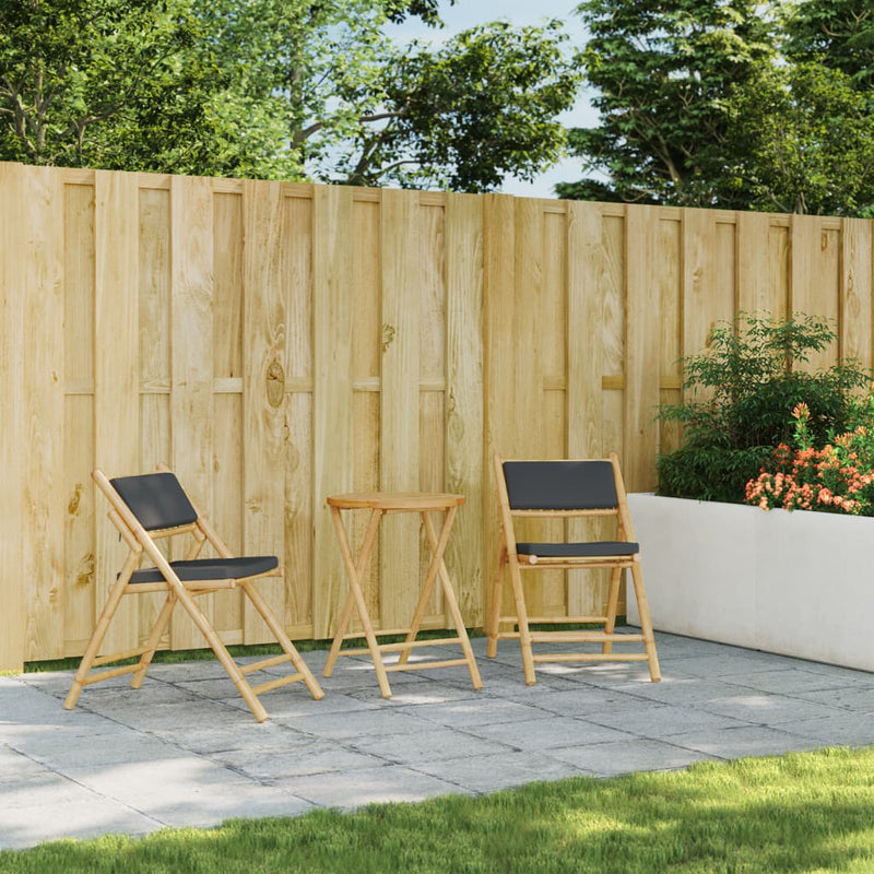 Folding Garden Table Ø55x75 cm Bamboo Payday Deals