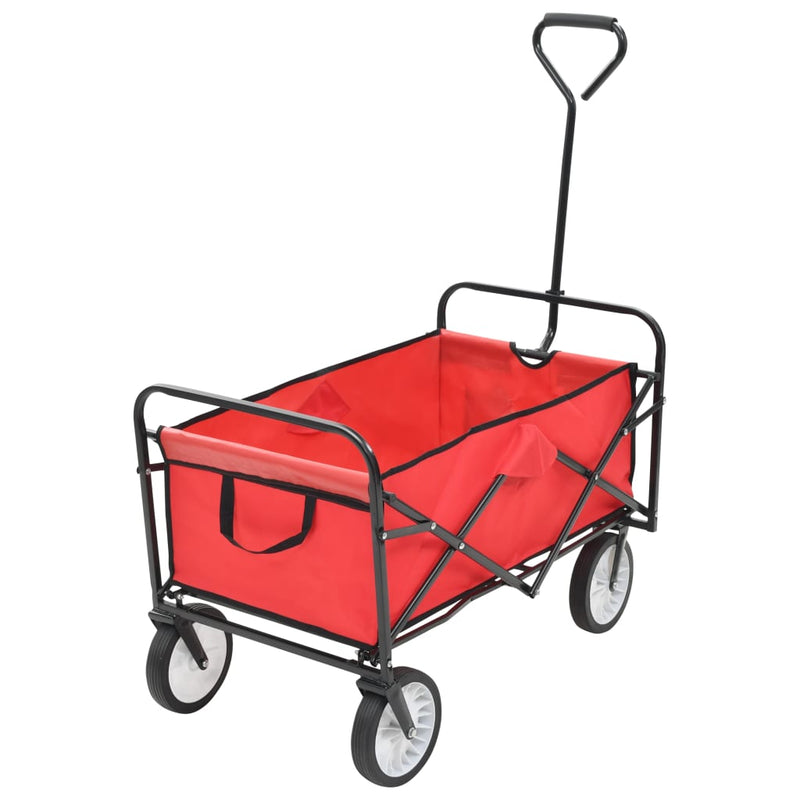 Folding Hand Trolley Steel Red Payday Deals