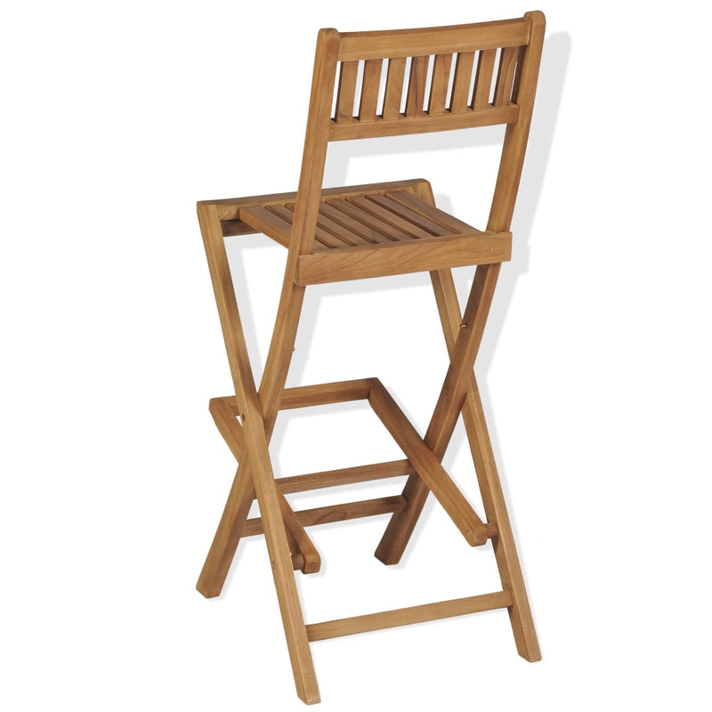 Folding Outdoor Bar Stools 2 pcs Solid Teak Wood Payday Deals