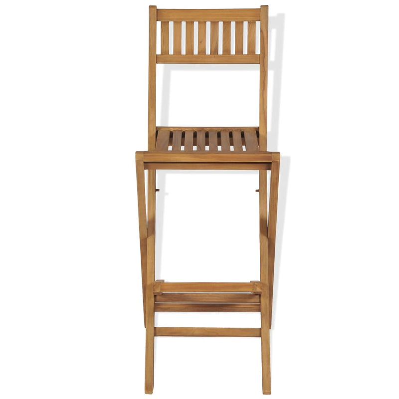 Folding Outdoor Bar Stools 2 pcs Solid Teak Wood Payday Deals