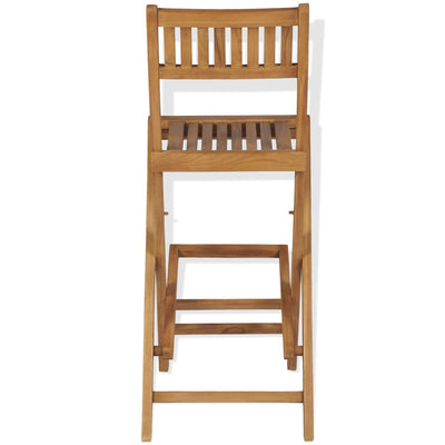 Folding Outdoor Bar Stools 2 pcs Solid Teak Wood Payday Deals