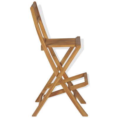 Folding Outdoor Bar Stools 2 pcs Solid Teak Wood Payday Deals