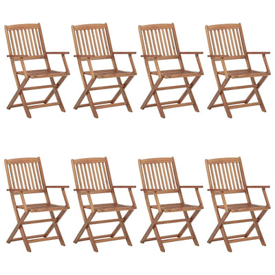 Folding Outdoor Chairs 8 pcs Solid Acacia Wood Payday Deals