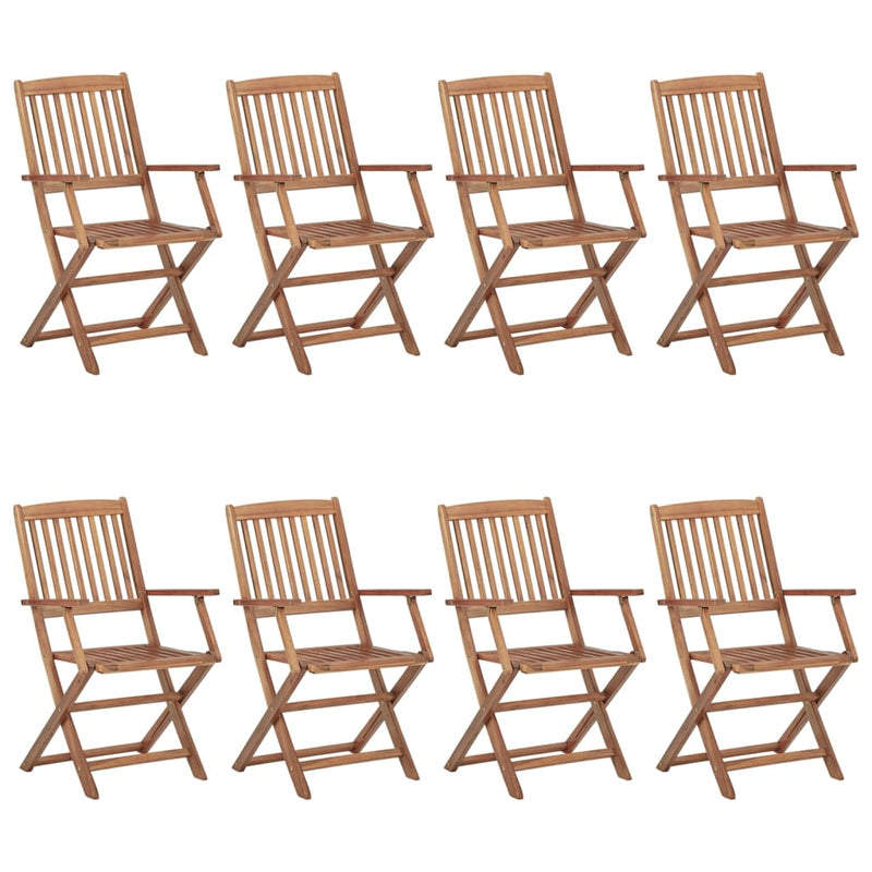 Folding Outdoor Chairs 8 pcs Solid Acacia Wood Payday Deals