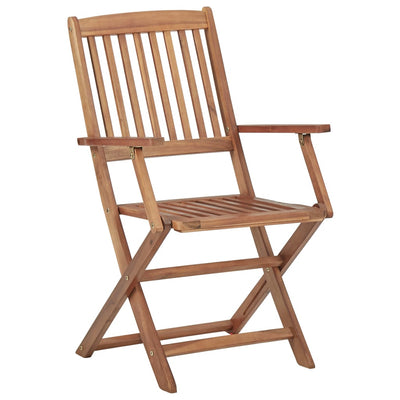 Folding Outdoor Chairs 8 pcs Solid Acacia Wood Payday Deals