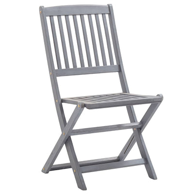 Folding Outdoor Chairs 8 pcs with Cushions Solid Acacia Wood Payday Deals