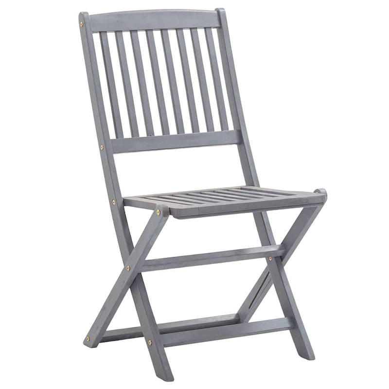 Folding Outdoor Chairs 8 pcs with Cushions Solid Acacia Wood Payday Deals