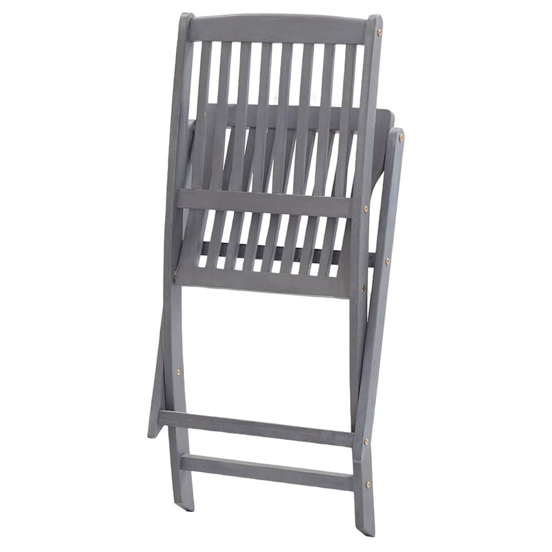 Folding Outdoor Chairs 8 pcs with Cushions Solid Acacia Wood Payday Deals
