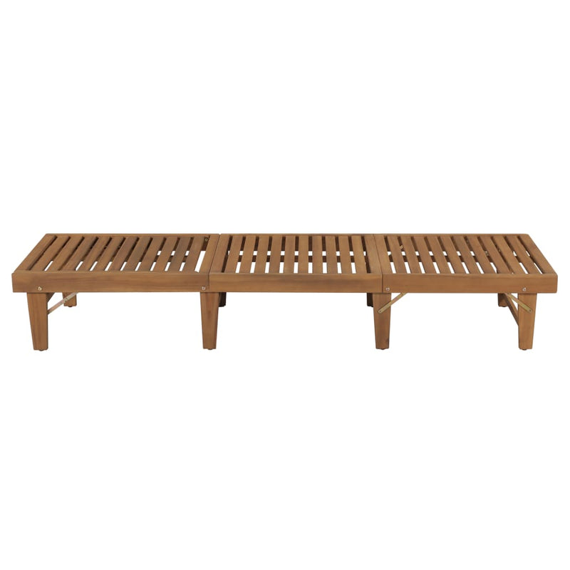 Folding Sun Lounger with Cushion Solid Acacia Wood Payday Deals