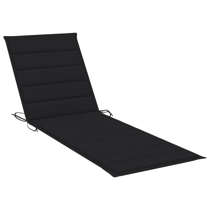 Folding Sun Lounger with Cushion Solid Acacia Wood Payday Deals