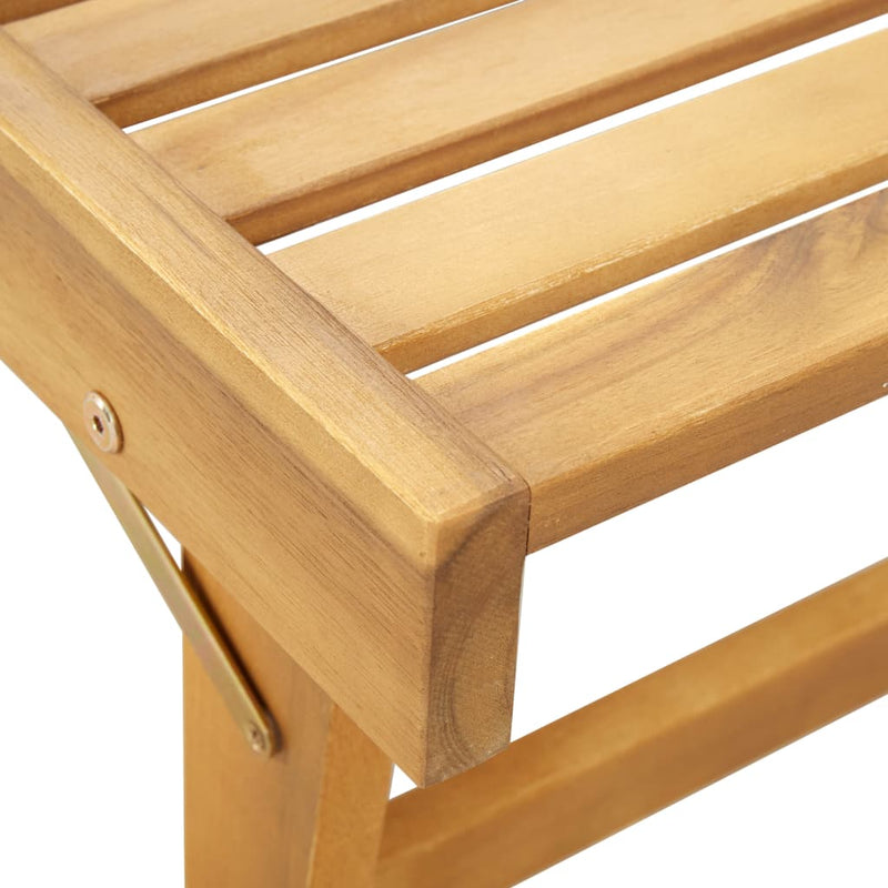 Folding Sun Lounger with Cushion Solid Acacia Wood Payday Deals