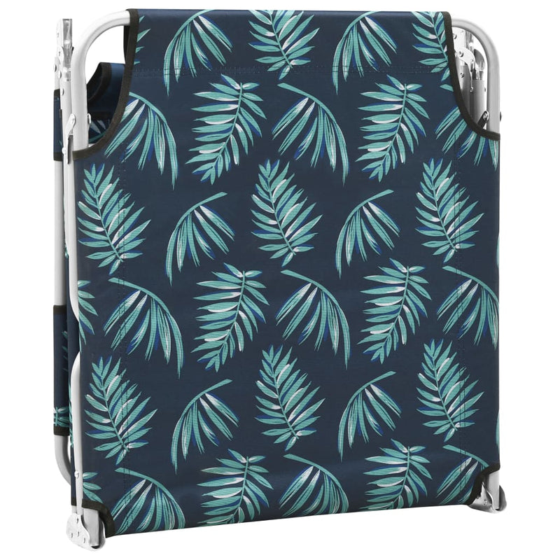 Folding Sun Lounger with Head Cushion Steel Leaves Print Payday Deals