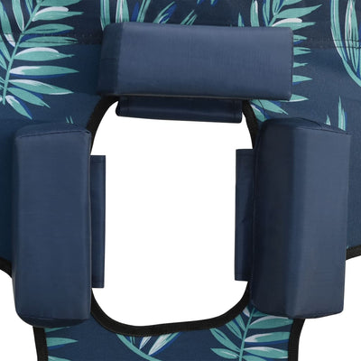 Folding Sun Lounger with Head Cushion Steel Leaves Print Payday Deals