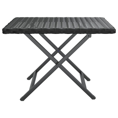 Folding Table Black 45x35x32 cm Poly Rattan Payday Deals