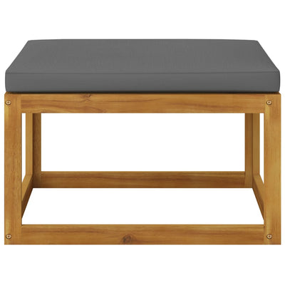 Footrest with Dark Grey Cushion Solid Acacia Wood Payday Deals