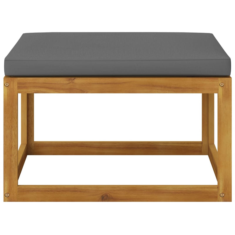 Footrest with Dark Grey Cushion Solid Acacia Wood Payday Deals