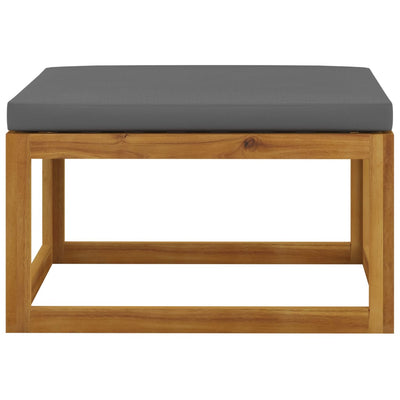 Footrest with Dark Grey Cushion Solid Acacia Wood Payday Deals